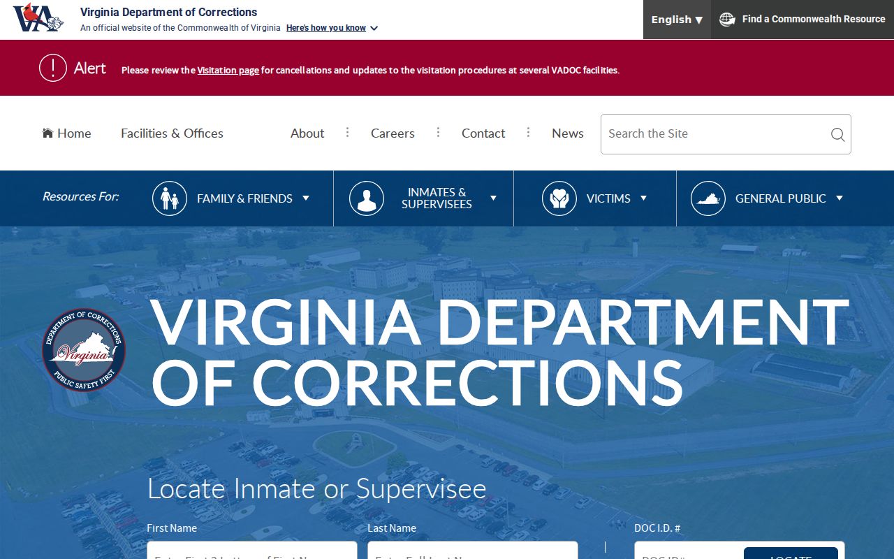 Harrisonburg City criminal history VADOC custody locator