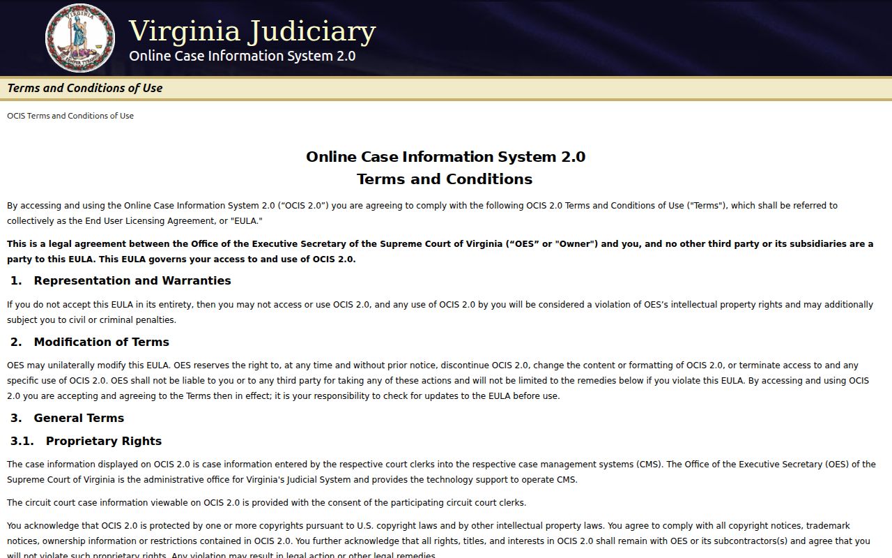 Harrisonburg City criminal court case search through statewide Virginia court records