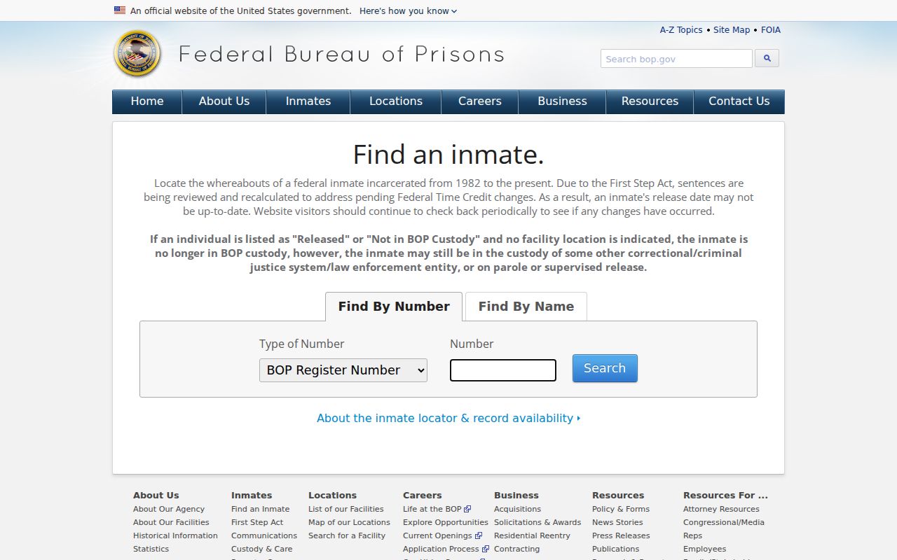 Harrisonburg City criminal history federal inmate locator