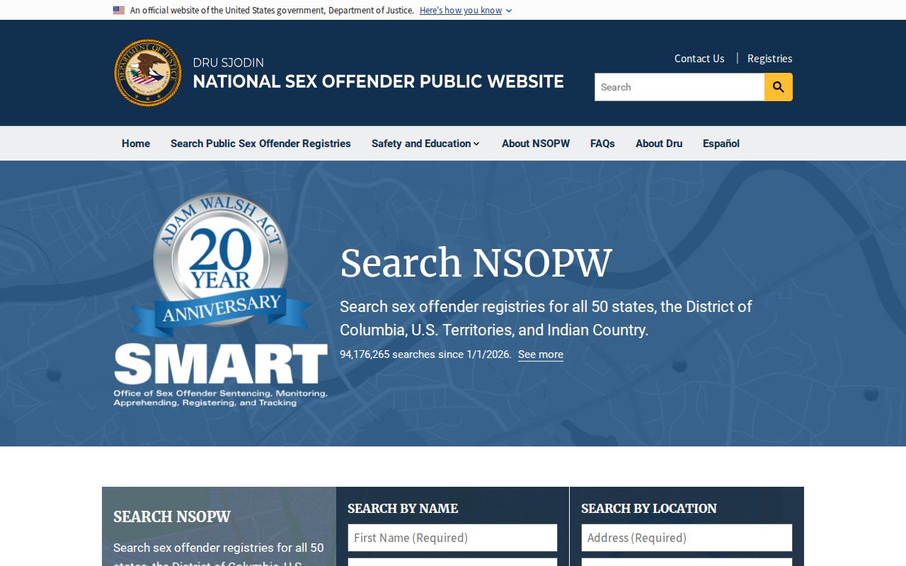 National sex offender search supplement for a Harrisonburg City registry check