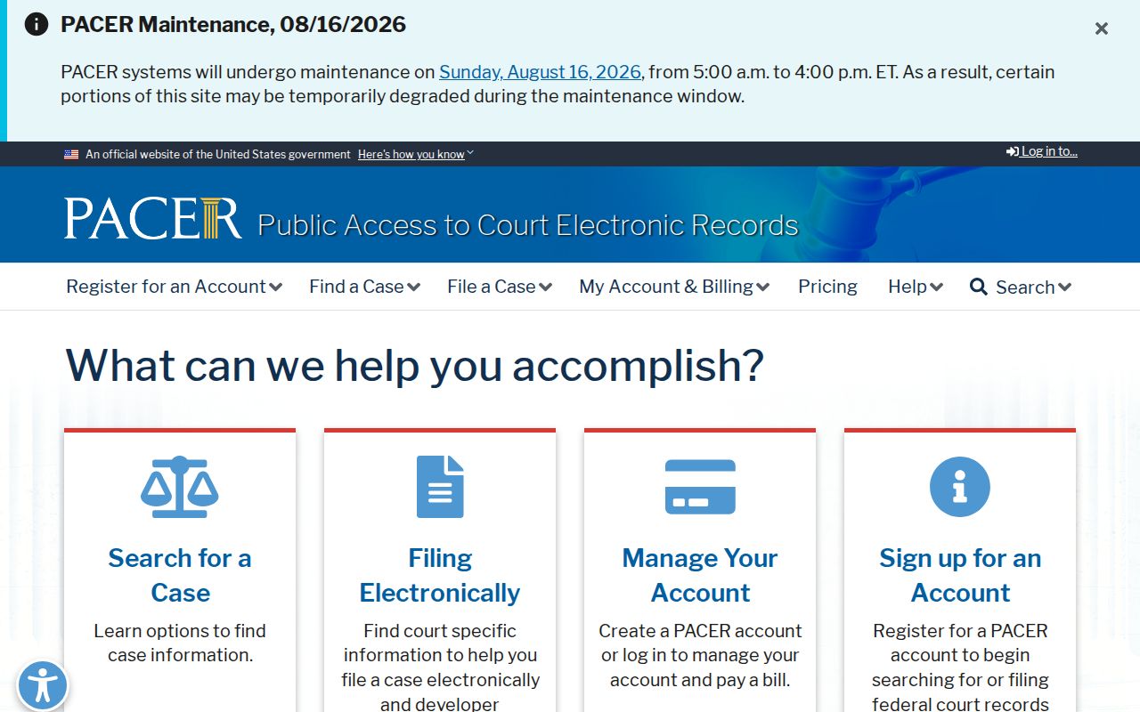 Harrisonburg City criminal court records PACER access