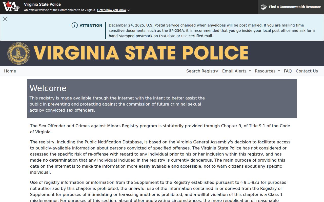 Harrisonburg City sex offender registry search and map interface